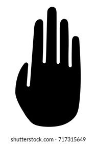 palm with raised finger icon