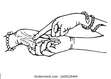 palmistry hand drawing clipart