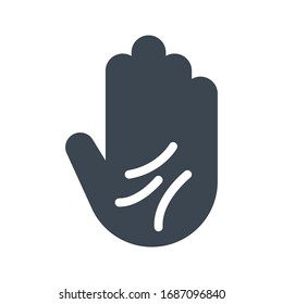 palm reading vector glyph color icon 