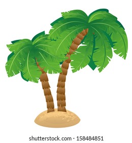 Palm. Realistic color illustration. Isolated object on white background. Easy to edit.