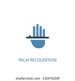 palm recognition concept 2 colored icon. Simple blue element illustration. palm recognition concept symbol design. Can be used for web and mobile UI/UX