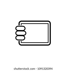 Palm Rejection Icon. Tab with Palm Symbol. Vector Icon.