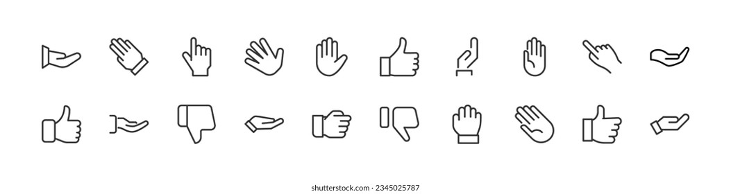 palm related icon set. Editable stroke. Pixel Perfect 24x24px icons