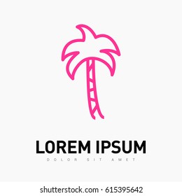 Palm resort line vector icon