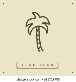 Palm resort line vector icon