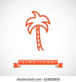 Palm resort line vector icon