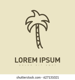 Palm resort line vector icon