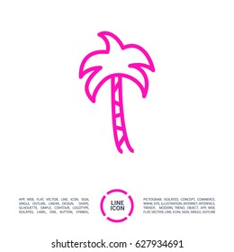 Palm resort line vector icon