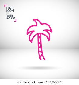 Palm resort line vector icon