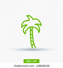 Palm resort line vector icon