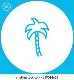 Palm resort line vector icon