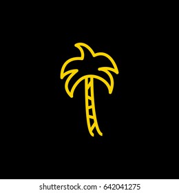 Palm resort line vector icon