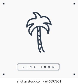 Palm resort line vector icon