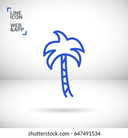 Palm resort line vector icon