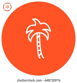 Palm resort line vector icon