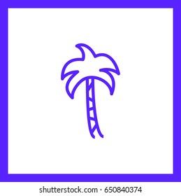 Palm resort line vector icon