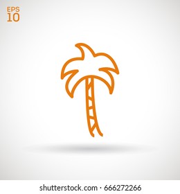 Palm resort line vector icon