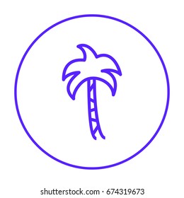 Palm resort line vector icon