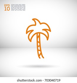 Palm resort line vector icon