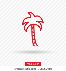 Palm resort line vector icon