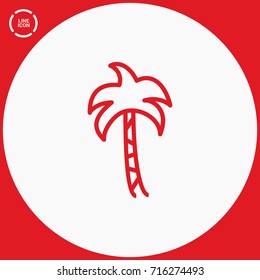 Palm resort line vector icon