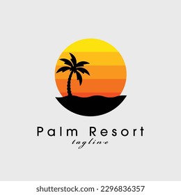 diseño de imagen vectorial del logo de la estación de palma