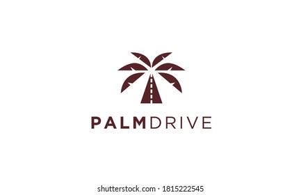 Palm And Road Vector Logo Design Inspiration
