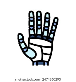 palm robot hand gesture color icon vector. palm robot hand gesture sign. isolated symbol illustration