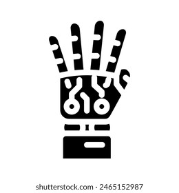palm robot hand gesture glyph icon vector. palm robot hand gesture sign. isolated symbol illustration