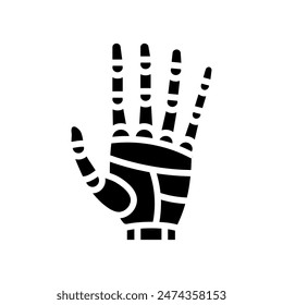 palm robot hand gesture glyph icon vector. palm robot hand gesture sign. isolated symbol illustration