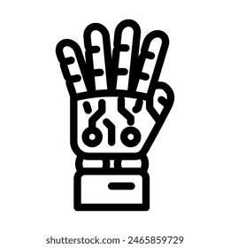 palm robot hand gesture line icon vector. palm robot hand gesture sign. isolated contour symbol black illustration