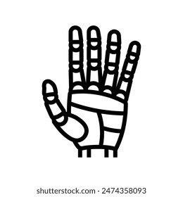palm robot hand gesture line icon vector. palm robot hand gesture sign. isolated contour symbol black illustration