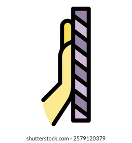 Palm scanning icon outline vector. Scan recognition. Hand id color flat