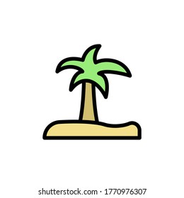 Palm, sea, summer icon. Simple color with outline vector elements of vacation icons for ui and ux, website or mobile application