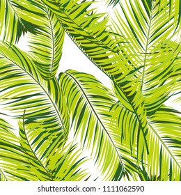 Palm Seamless Pattern Exotic Leaves Tropic Stock Vector (Royalty Free ...