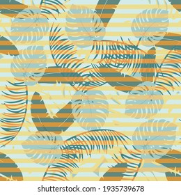 palm seamless pattern with stripe