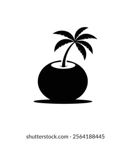 palm seedling Plant vector icon. Black silhouette, Hand holding plant with leaves, tree, grow, leaf, seedling, nature, ecology concept. Growth Eco Tree Environment Silhouette Icon.