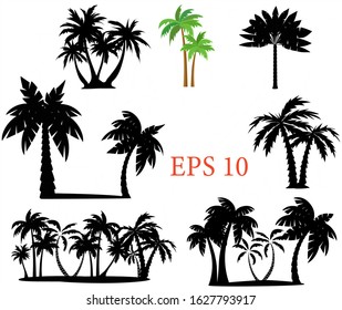 Palm set clip art ,black palms