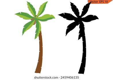 Palm set clip art ,black palms. Palm trees isolated on transparent background. Palm set clipart.