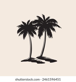 Palm sihouette art vector graphic