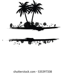 Palm silhouette with headline