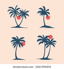 Palm silhouette premium collections, coconut trees vector