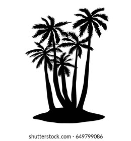 palm silhouette, vector, illustration