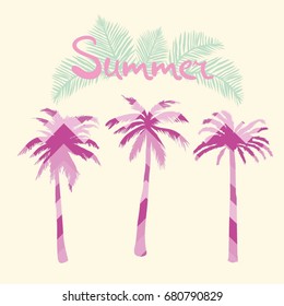 palm silhouette, vector illustration