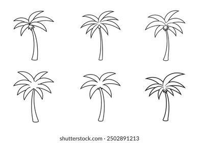 palm silhouette vector line art illustration designs outline