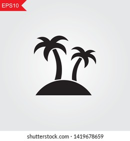 Palm simple black icon. Vector illustration eps10.