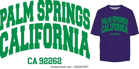 palm springs california varsity slogan graphic design 