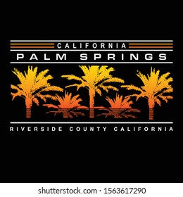 Palm springs typography, tee shirt graphics, vectors, surf
