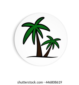 palm sticker paper application hand painted vector