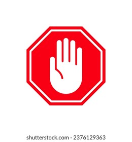 Palm Stopp Silhouette Symbol, Vektorsymbol. Symbol für die Palmenhaltestelle einzeln auf dunkel-helltransparentem Hintergrund.